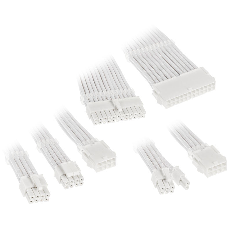 Kolink Core Adept Braided Cable Extension Kit - White Strømkabel - Geekd.dk