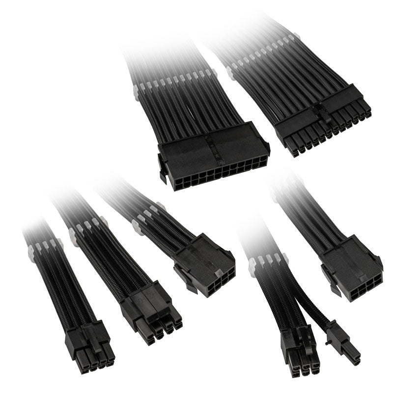 Kolink Core Adept Braided Cable Extension Kit - Black Strømkabel - Geekd.dk