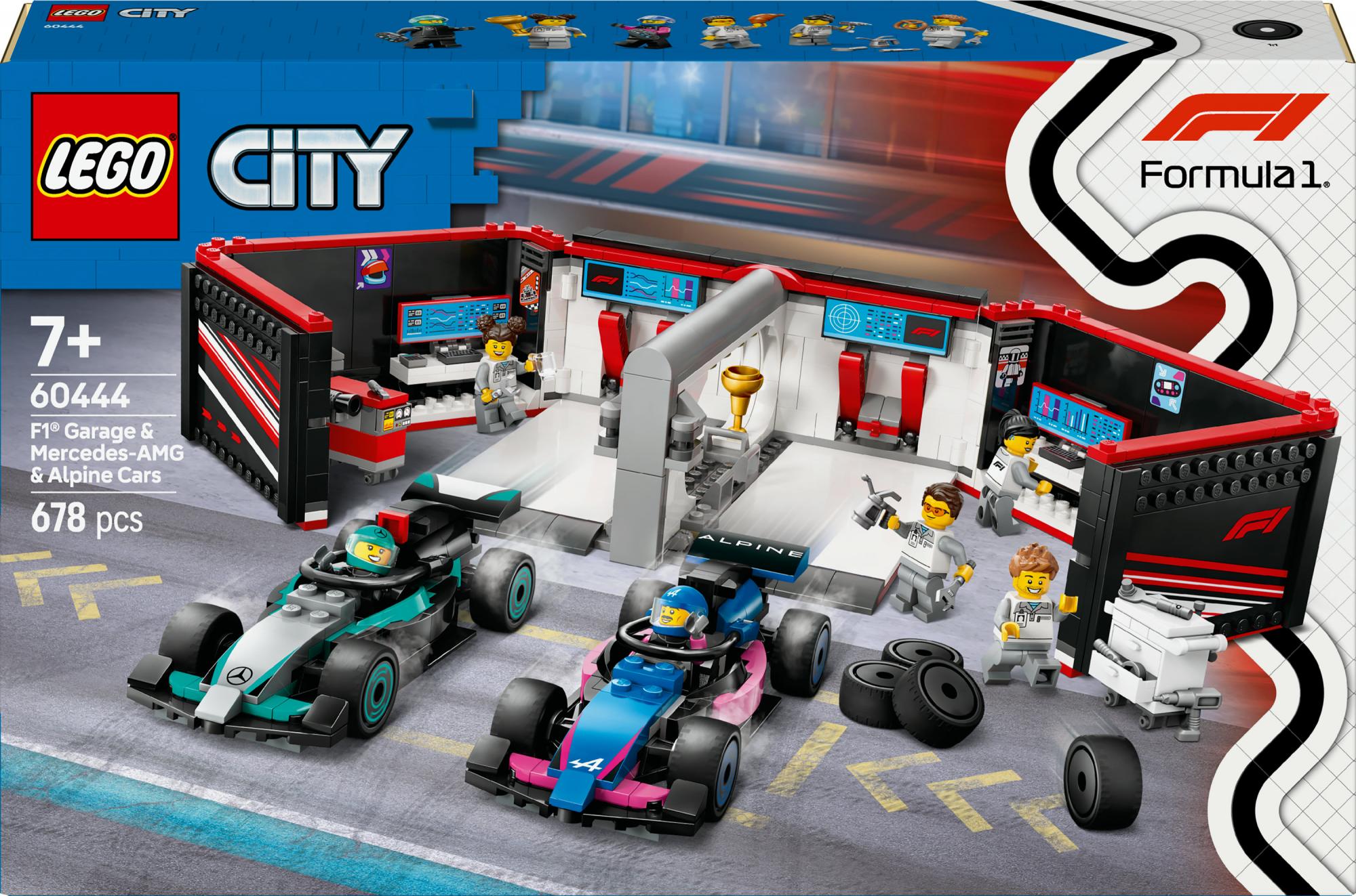 Lego 60444 City F1 Garage With Mercedes-amg & Alpine Racing Cars - Geekd.dk