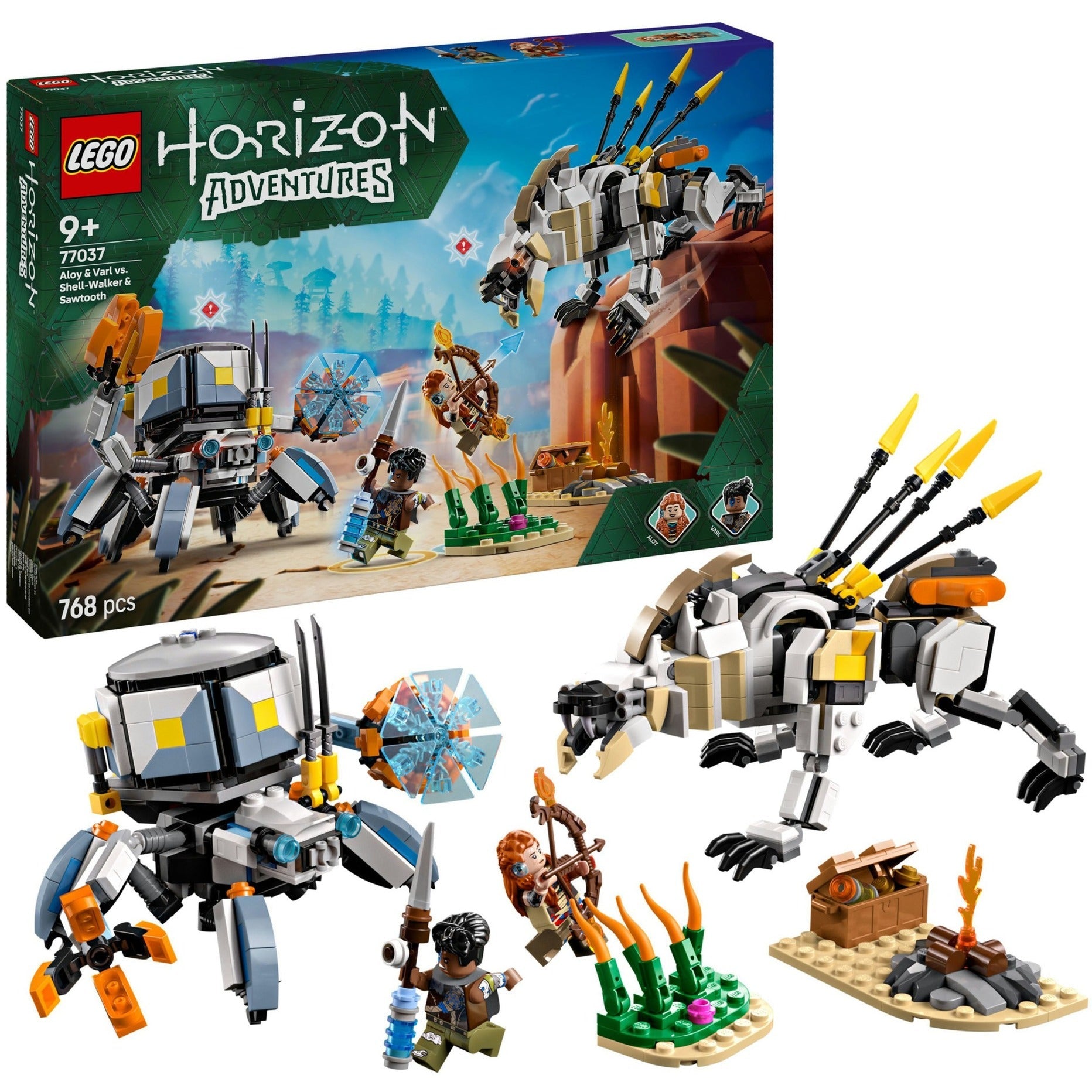 Lego 77037 Horizon Adventures Aloy And Varl Vs. Armored Walker And Sawtooth - Geekd.dk