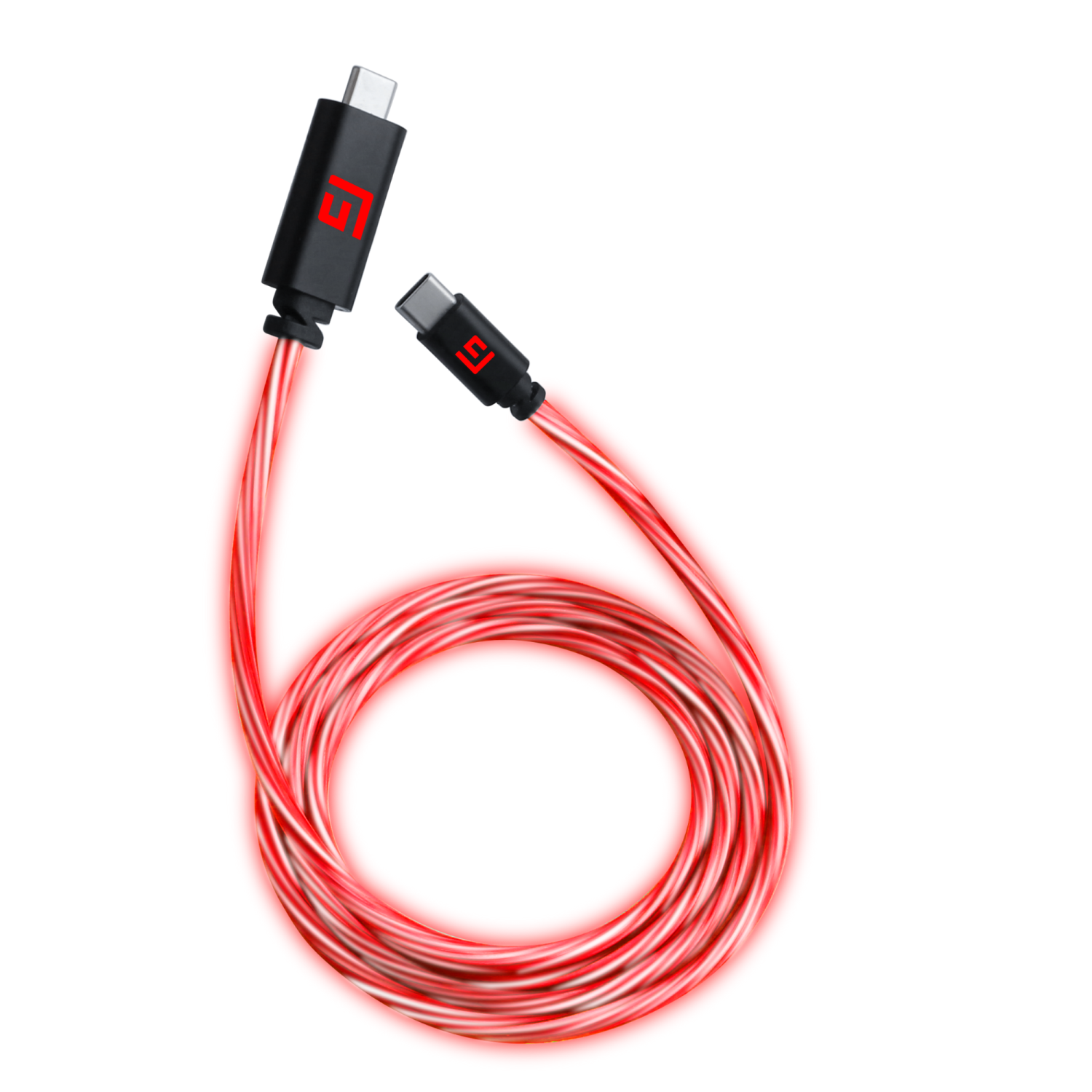 Floating Grip 3m Usb-c/usb-c Cable With Led Light - Red Kabler - Geekd.dk