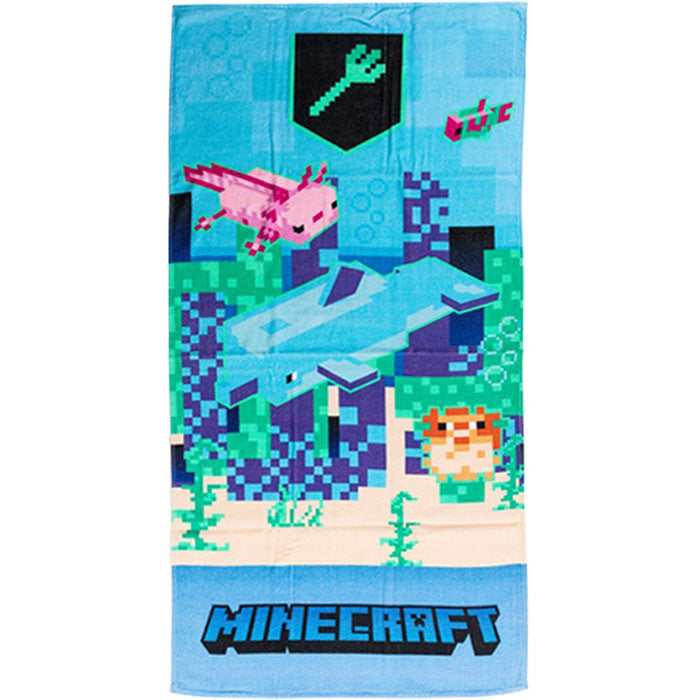Minecraft Trident Badehåndklæde 70x140cm - Geekd.dk