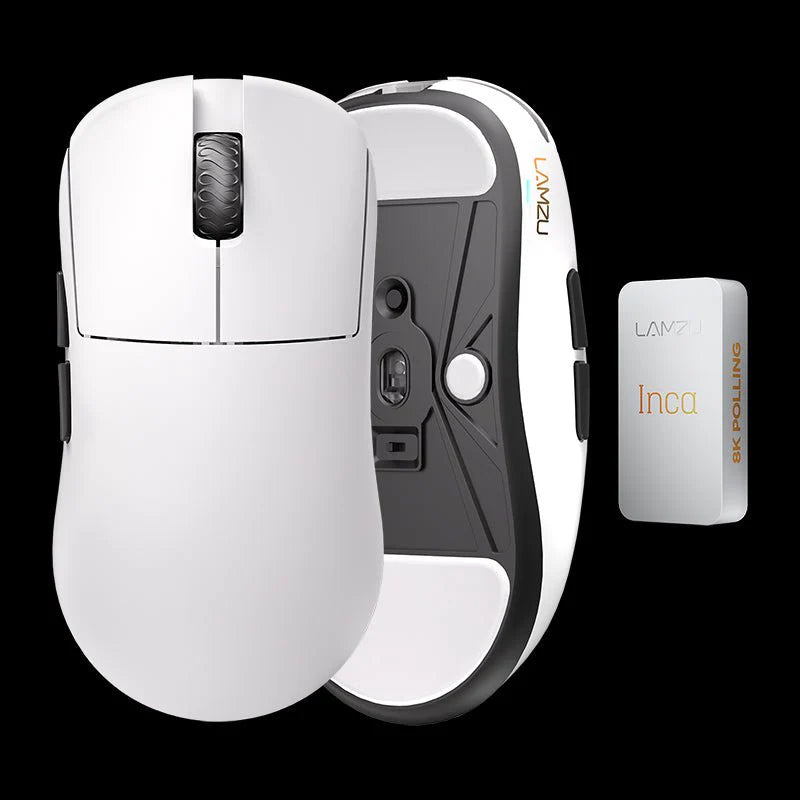 Lamzu Inca - 8k Dongle, Omron Optical - White Mus - Geekd.dk