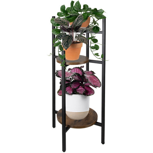 Blomsterstander I 3-etager, Metal, Sort & Brun