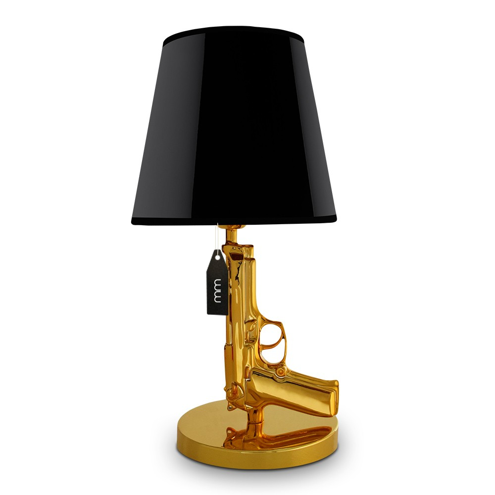 Pistol Lampe Til Bordet - Golden Gun Beretta Lampe
