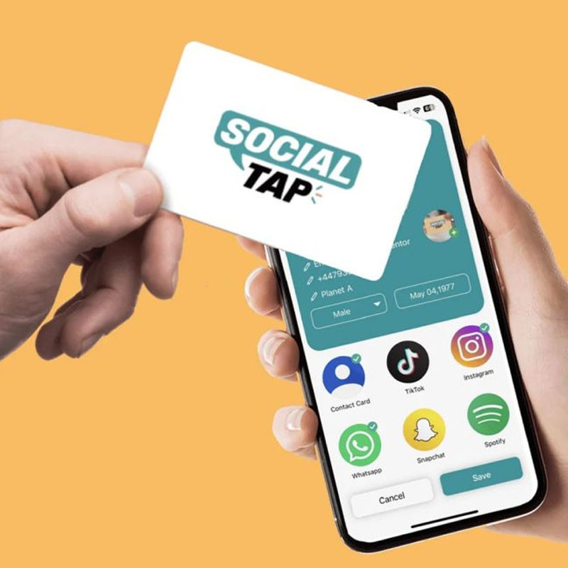 Social Tap - Dit Some Visitkort - Hvidt Kort