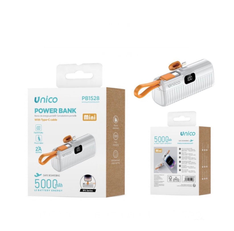 Lille Powerbank 5000mah Til Iphone - Hvid
