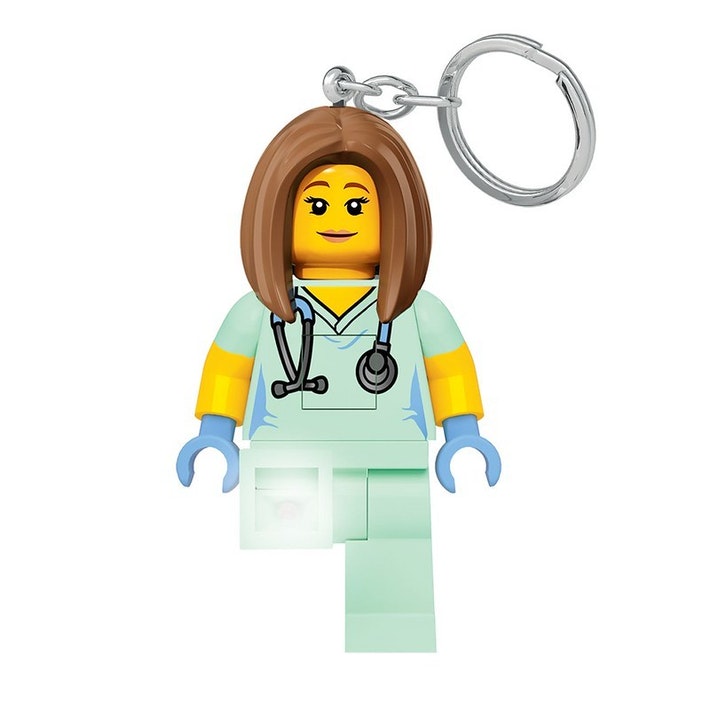 Lego Nøglering Med Led  -  Sygeplejerske - Geekd.dk