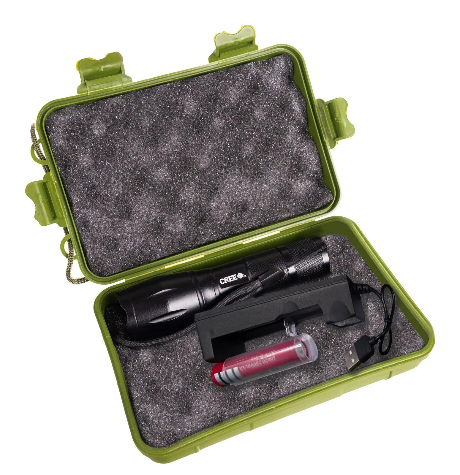 Genopladelig Led Lommelygte Med Cree T6  Zoom, 3 Lysfunktioner & Usb Opladning