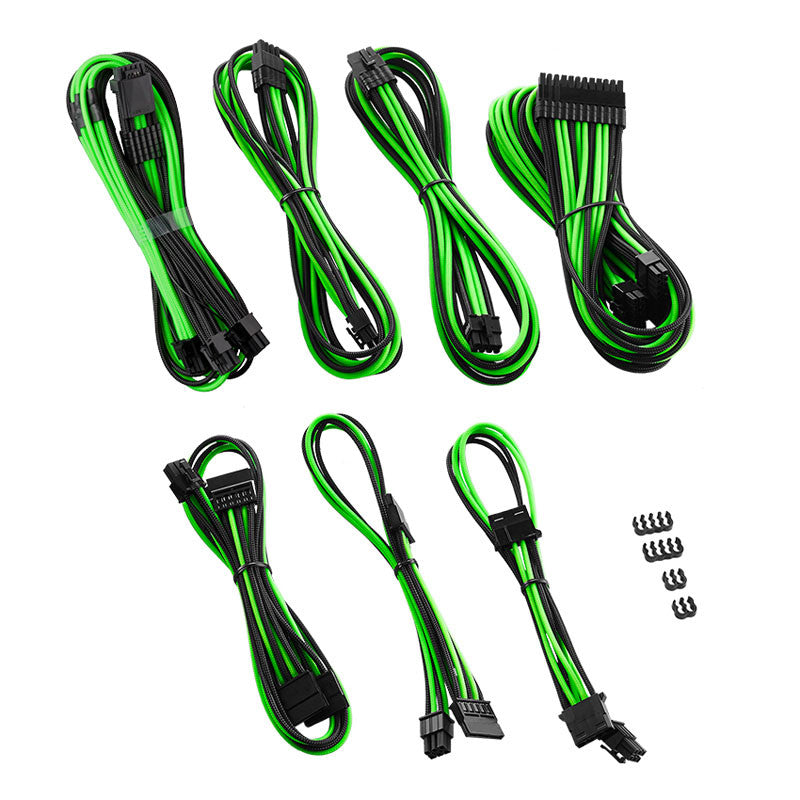 Cablemod C-series Pro Modmesh 12vhpwr Cable Kit For Corsair Rm, Rmi, Rmx (black Label) - Black/light Green Kabelforlænger - Geekd.dk