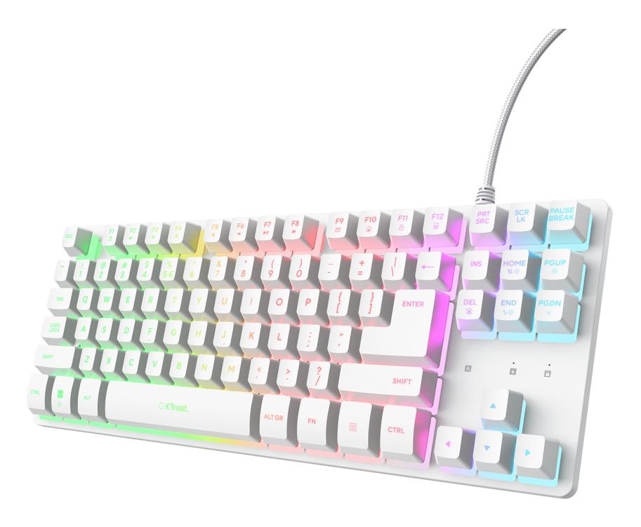 Trust Gxt 833w Thado Tkl Gaming-tastatur  -  Hvid, Nordisk - Geekd.dk