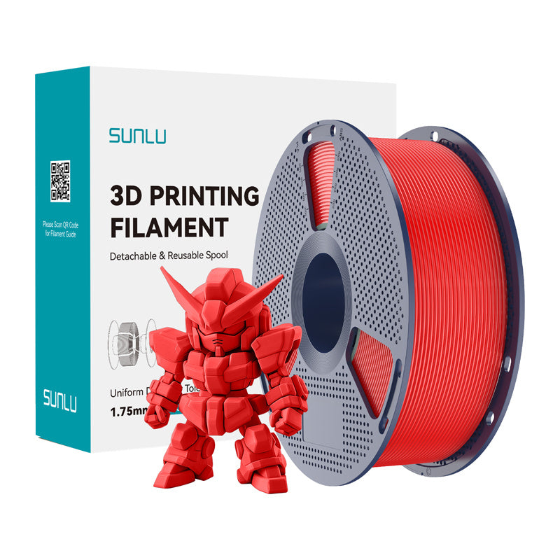 Sunlu Pla+ 2.0 Filament  -  Rød, 1,75 Mm, 1 Kg - Geekd.dk