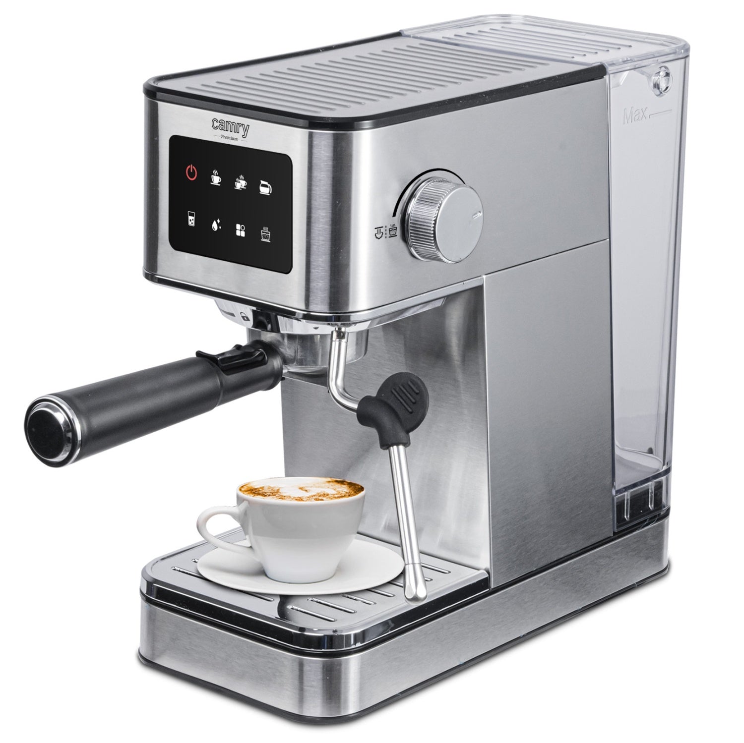 Espressomaskine 20 Bar Med Mælkeskummer, Lcd Touch & 7 Funktioner