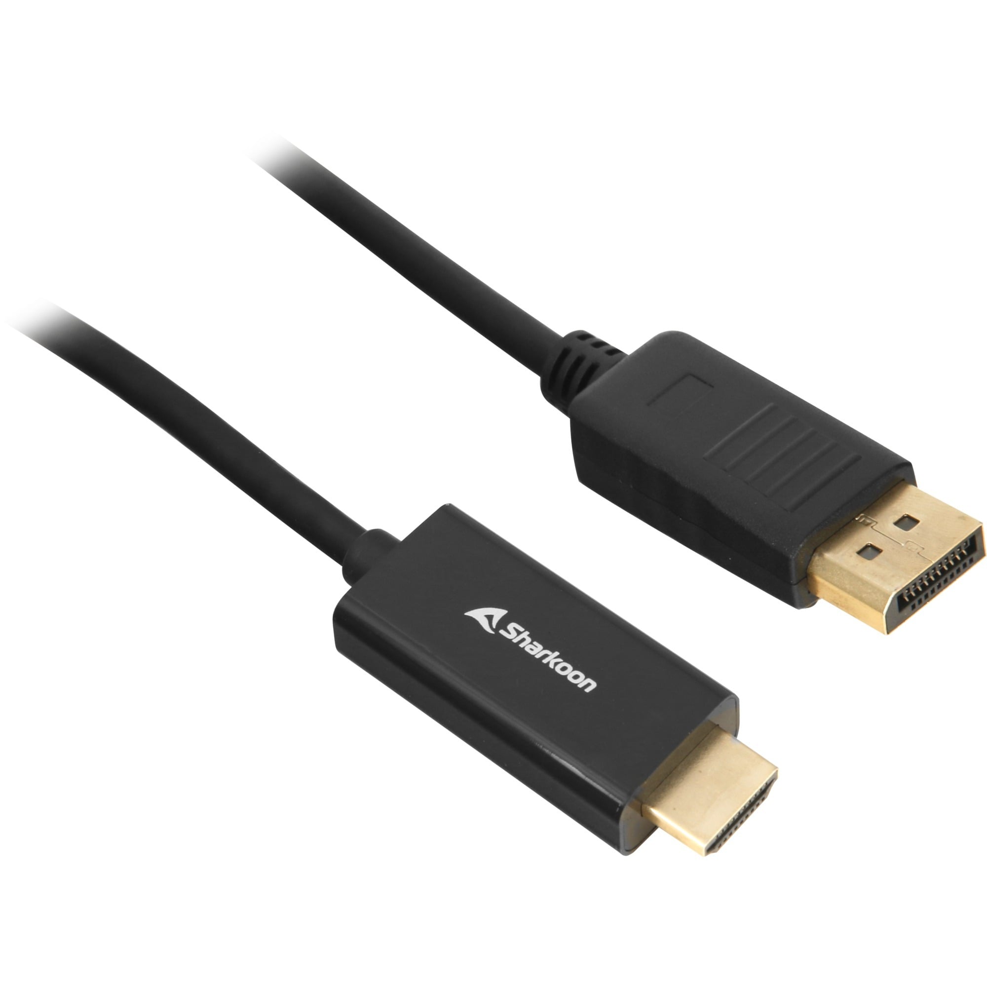 Sharkoon Displayport 1.2 Til Hdmi 2.0 Adapterkabel  -  4k 60 Hz, Sort, 1 M Display Adapter - Geekd.dk