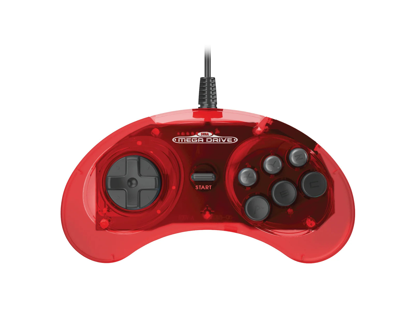 Retro-bit Sega Mega Drive  -  Kablet Controller, Crimson Red - Geekd.dk