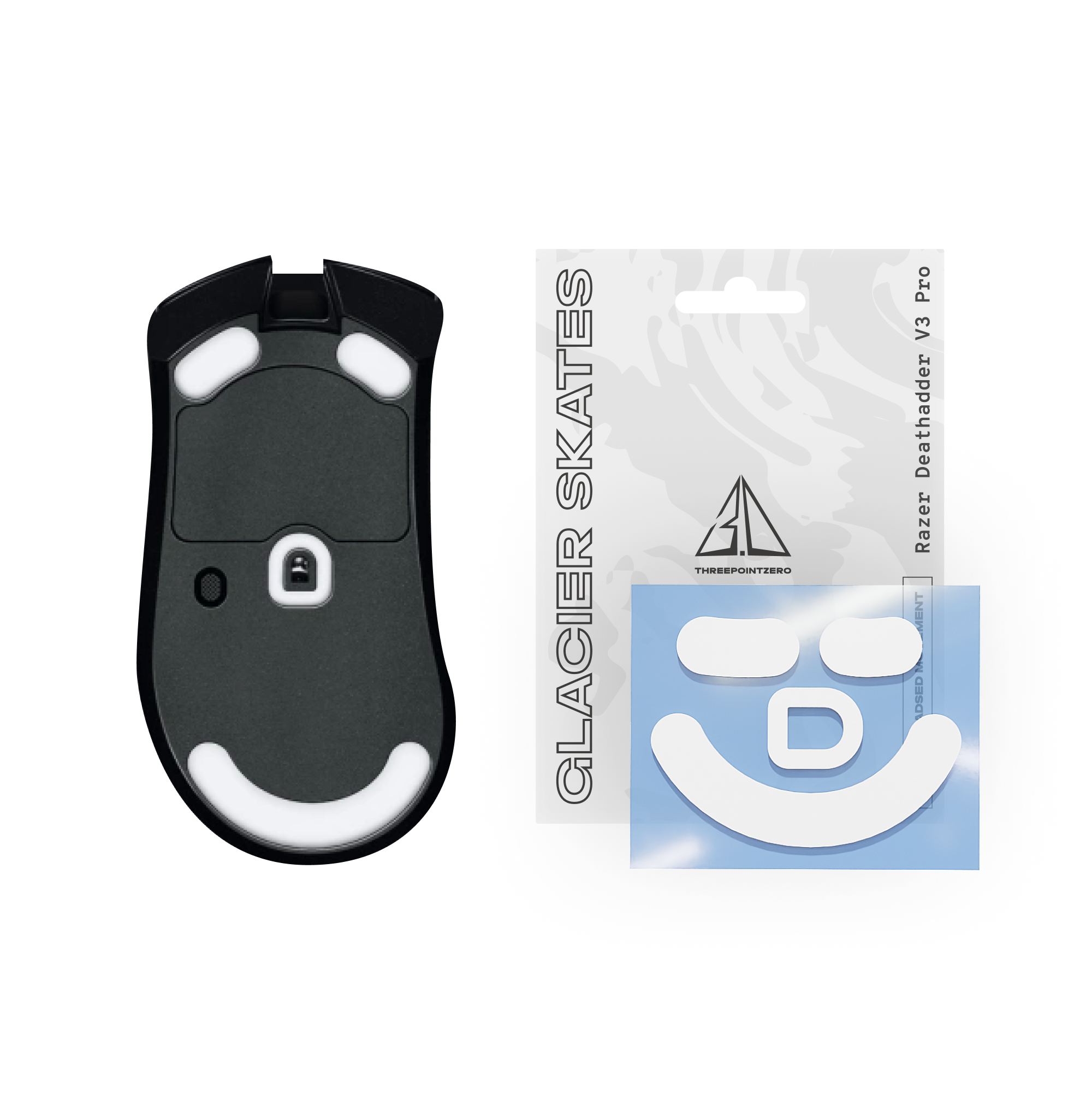 Threepointzero Glacier Skates Til Razer Deathadder V3 Pro Musefødder - Geekd.dk