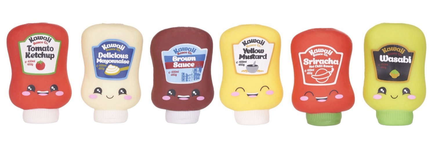 Kawaii Kuties Squeeze Sauces 10 Cm  -  Assorteret Toys - Fidget Play - Geekd.dk