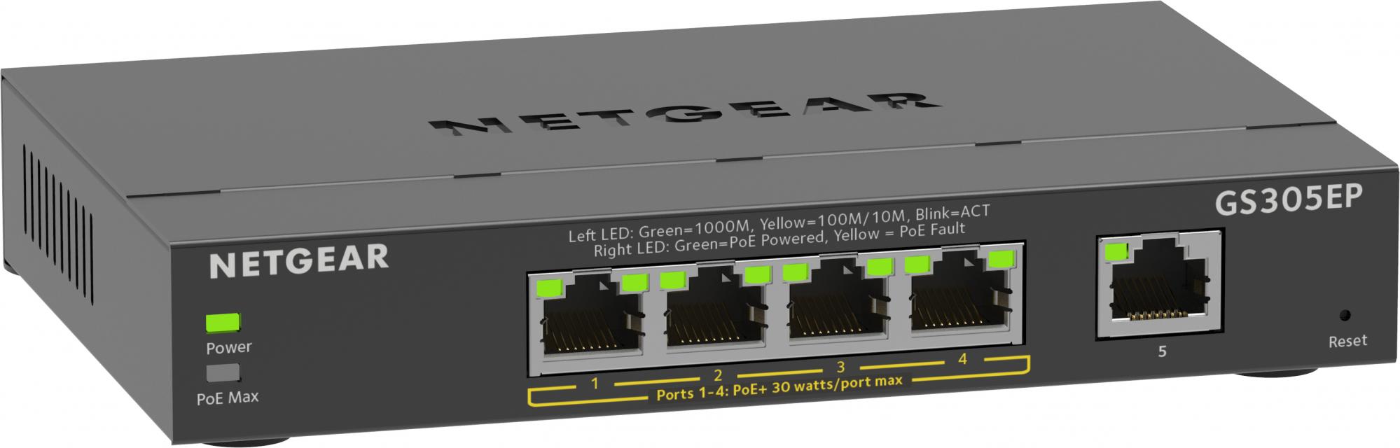 Netgear Gs305ep  -  5-port Gigabit Poe+ Plus-switch - Geekd.dk
