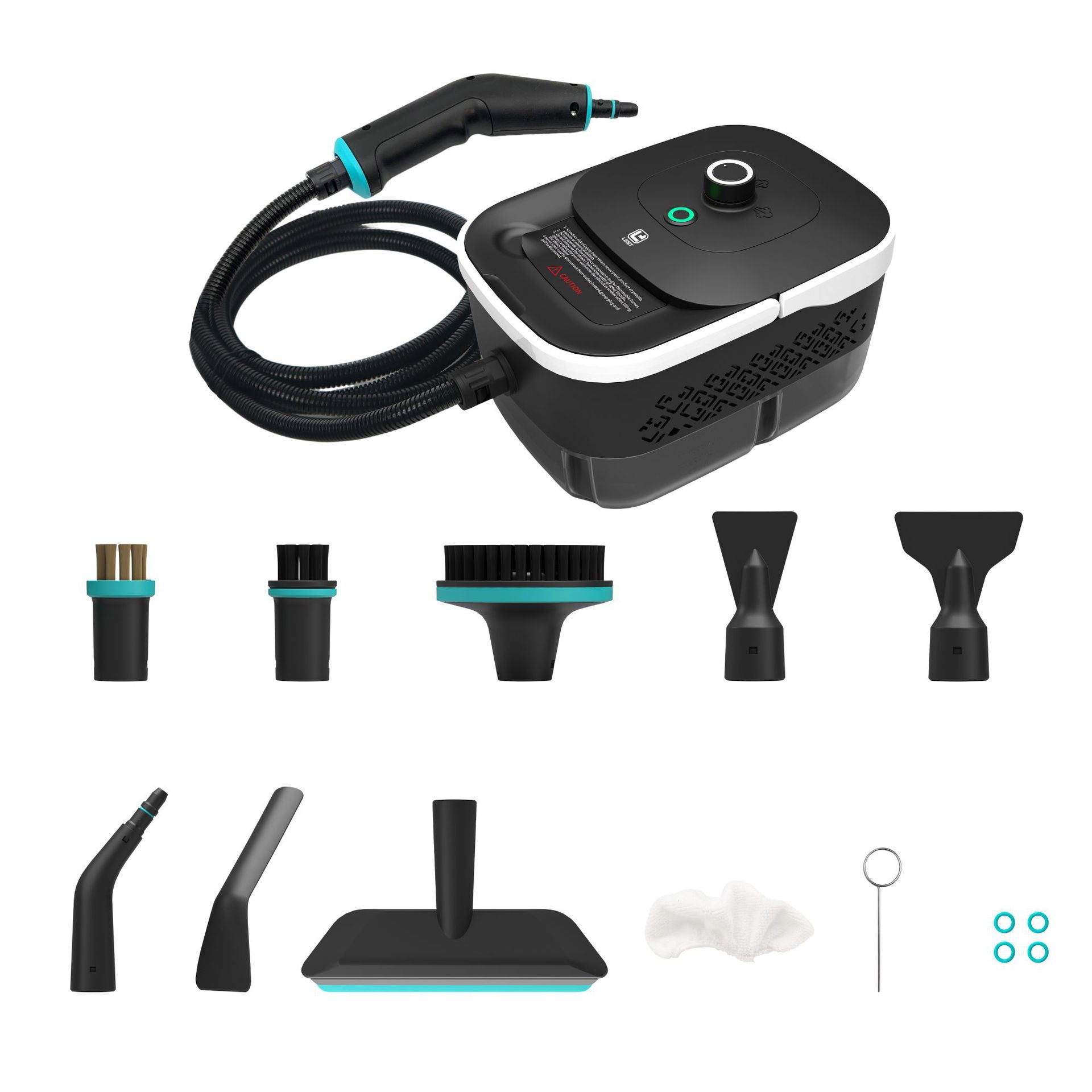Steamcleaner  Kraftig Damprenser 1500w Med 4 Bar Tryk Og 9 Tilbehørsdele