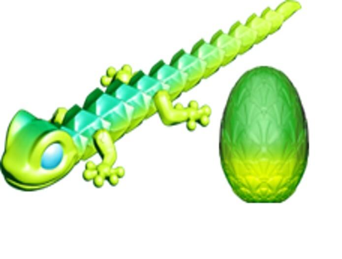 Crystalynx Gecko  -  Figur Med æg, Assorteret - Geekd.dk