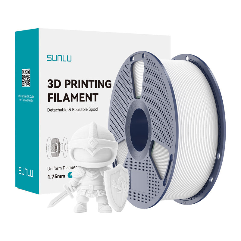 Sunlu Pla+ Filament  -  Hvid, 1,75 Mm, 1 Kg - Geekd.dk