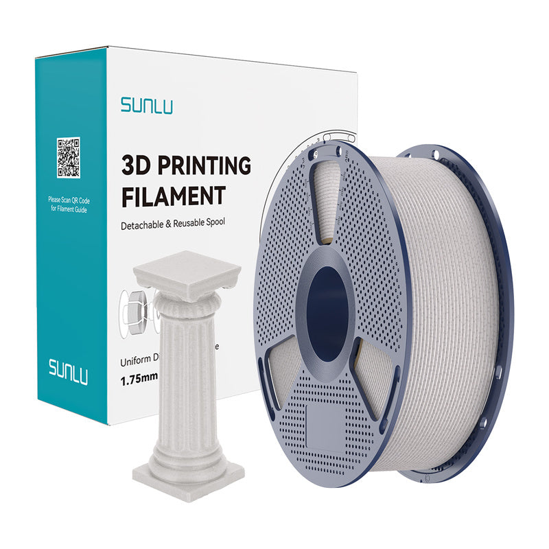 Sunlu Pla High-speed Marble Filament  -  Lysegrå, 1,75 Mm, 1 Kg - Geekd.dk