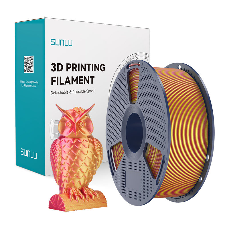 Sunlu Pla+ Silk Dual Color Filament  -  Rød/guld, 1,75 Mm, 1 Kg - Geekd.dk