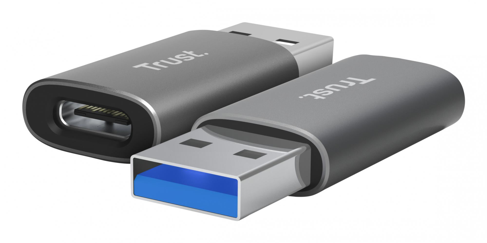 Trust Calyx Usb-a Til Usb-c Adapter  -  2-pak - Geekd.dk