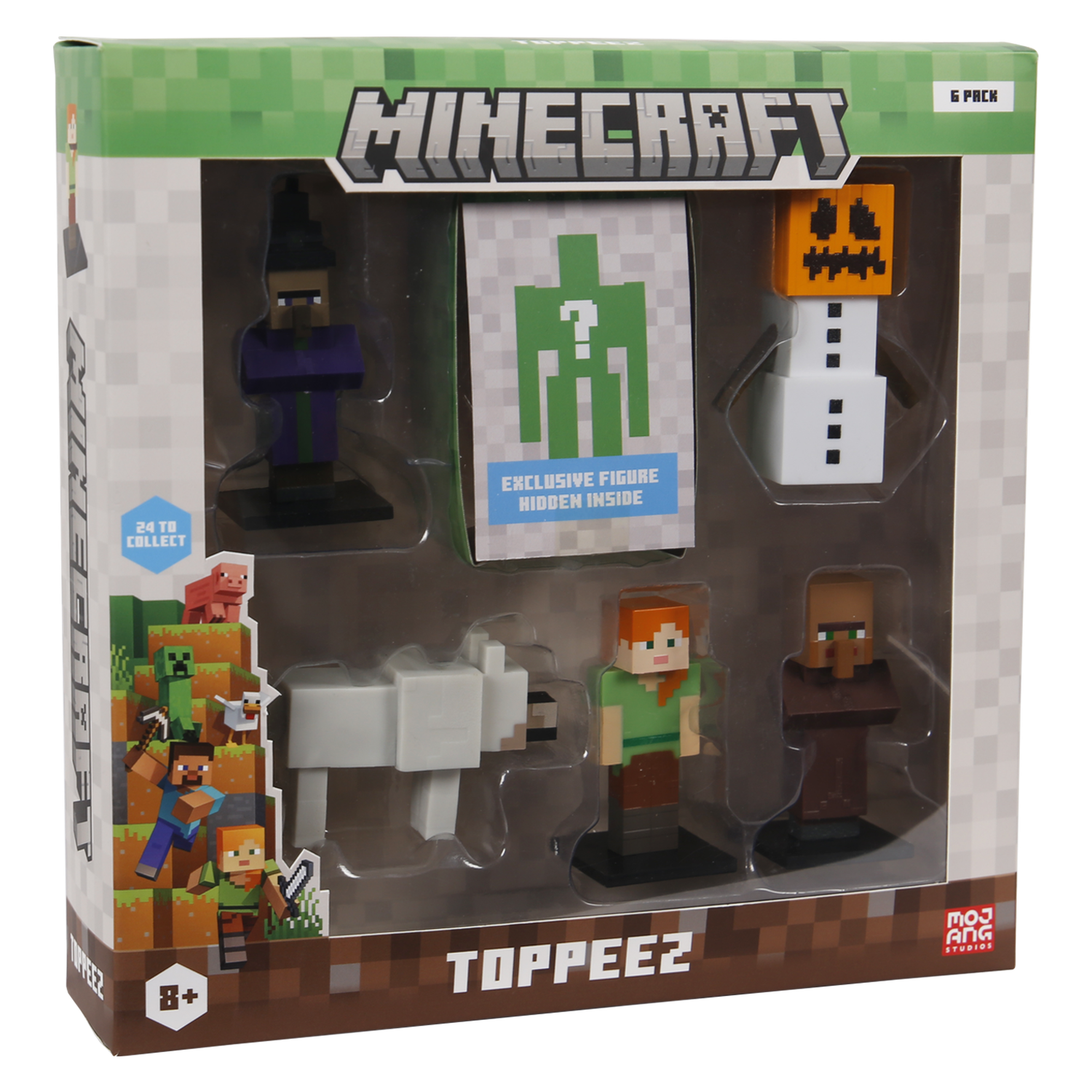 Minecraft 6-pak 3d-figurer  -  Style 2 - Geekd.dk