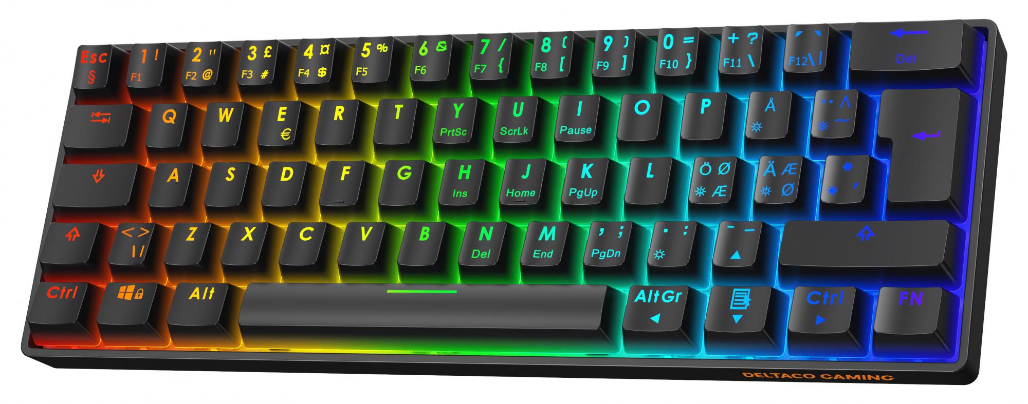 Deltaco Gaming Dk470 Mekanisk 60 %-tastatur  -  Nordisk - Geekd.dk