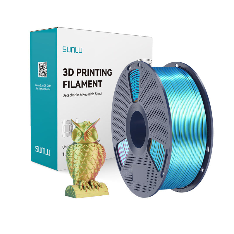 Sunlu Pla+ Silk Tri-color Filament  -  Rød/gul/grøn, 1,75 Mm, 1 Kg - Geekd.dk