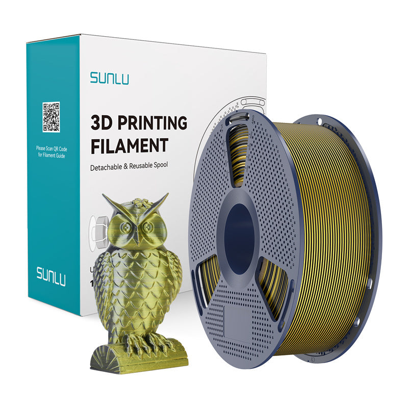 Sunlu Pla+ Silk Dual Color Filament  -  Sort/guld, 1,75 Mm, 1 Kg - Geekd.dk