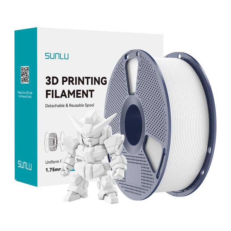 Sunlu Pla+ 2.0 Filament  -  Hvid, 1,75 Mm, 1 Kg - Geekd.dk