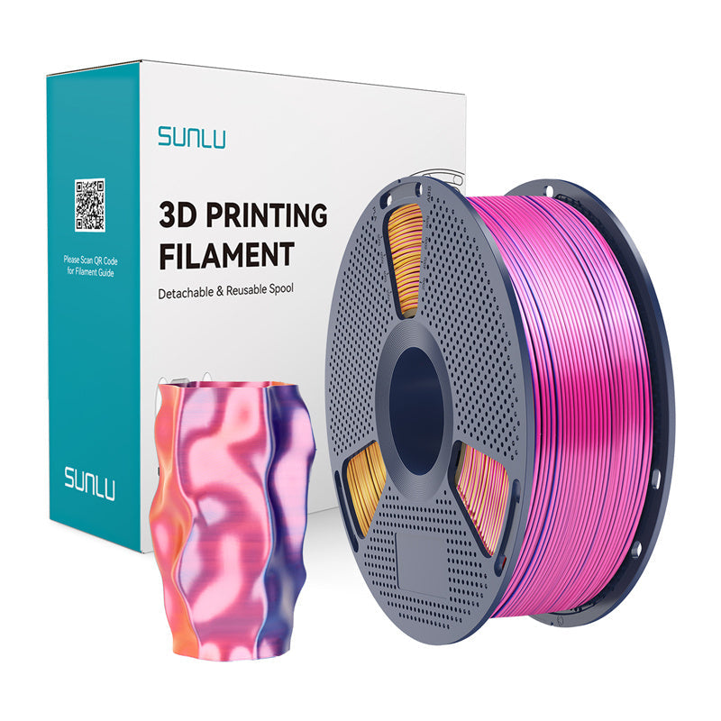 Sunlu Pla+ Silk Tri-color Filament  -  Rød/gul/blå, 1,75 Mm, 1 Kg - Geekd.dk