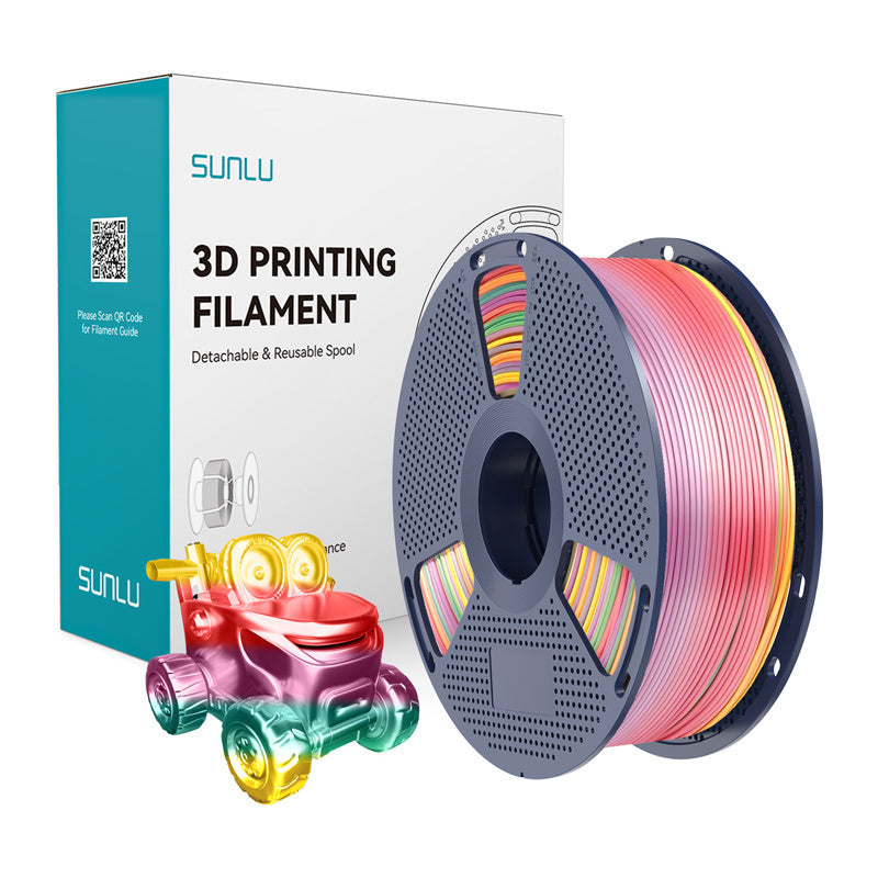 Sunlu Pla+ Silk Filament  -  Rainbow 01, 1,75 Mm, 1 Kg - Geekd.dk