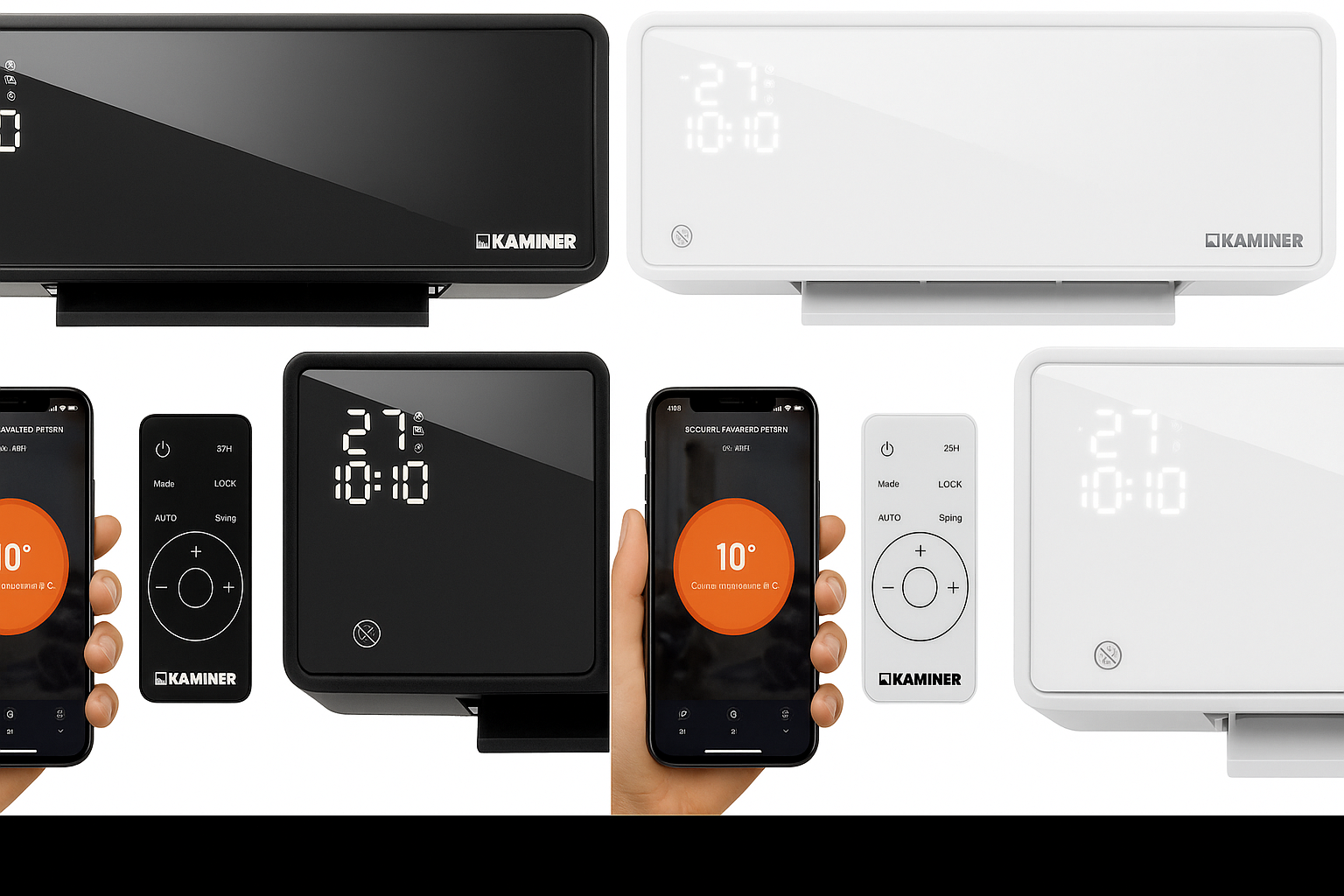 Varmeblæser 2000w Med Wi-fi & Fjernbetjening  Smart Væghængt Varmeblæser