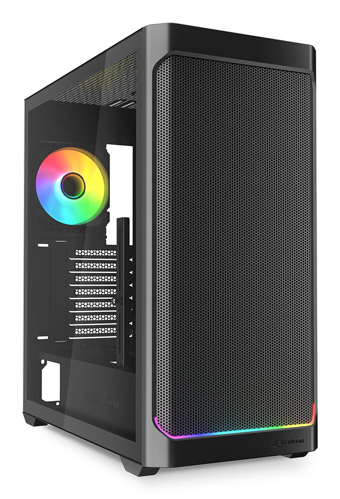 Sharkoon Ak4w Rgb Strip Atx-kabinet  -  Sort, Usb-c Og Btf - Geekd.dk