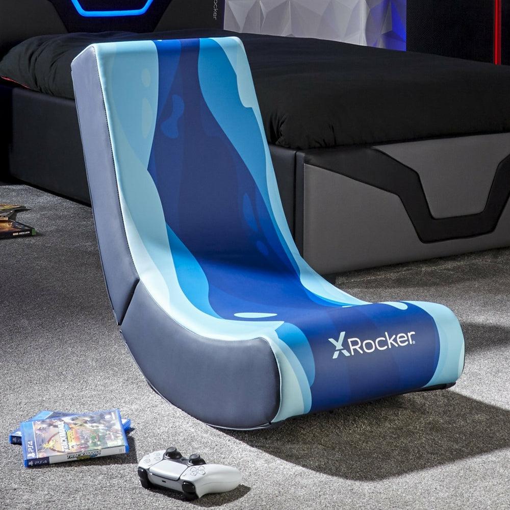 X-rocker Video Rocker Gamingstol  -  Lava Blue - Geekd.dk
