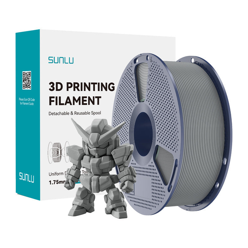 Sunlu Pla+ 2.0 Filament  -  Grå, 1,75 Mm, 1 Kg - Geekd.dk