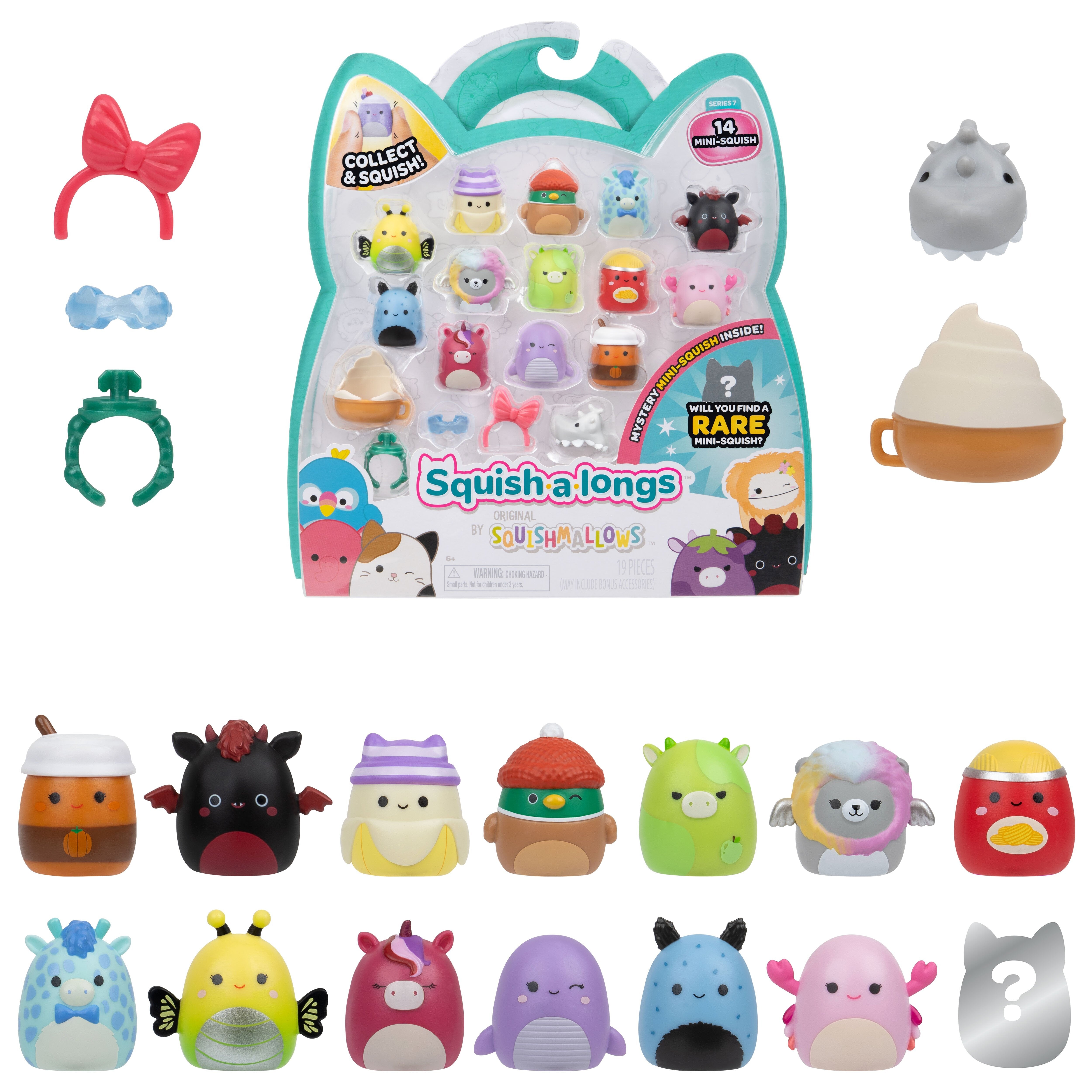 Squish-a-longs Serie 7  -  14 Minifigurer 2,5 Cm - Geekd.dk