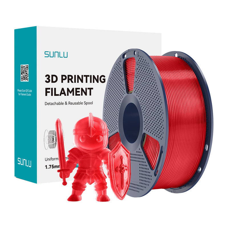 Sunlu Pla+ Filament  -  Transparent Rød, 1,75 Mm, 1 Kg - Geekd.dk