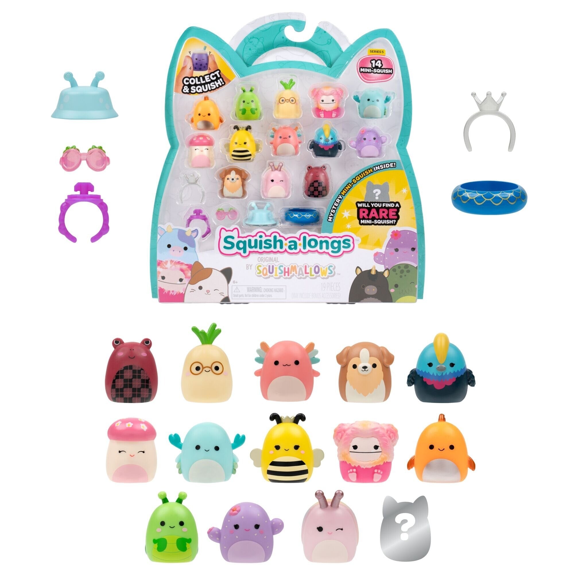 Squish-a-longs Serie 5  -  14-pak Style 2  -  Sqal0268 Figur - Geekd.dk