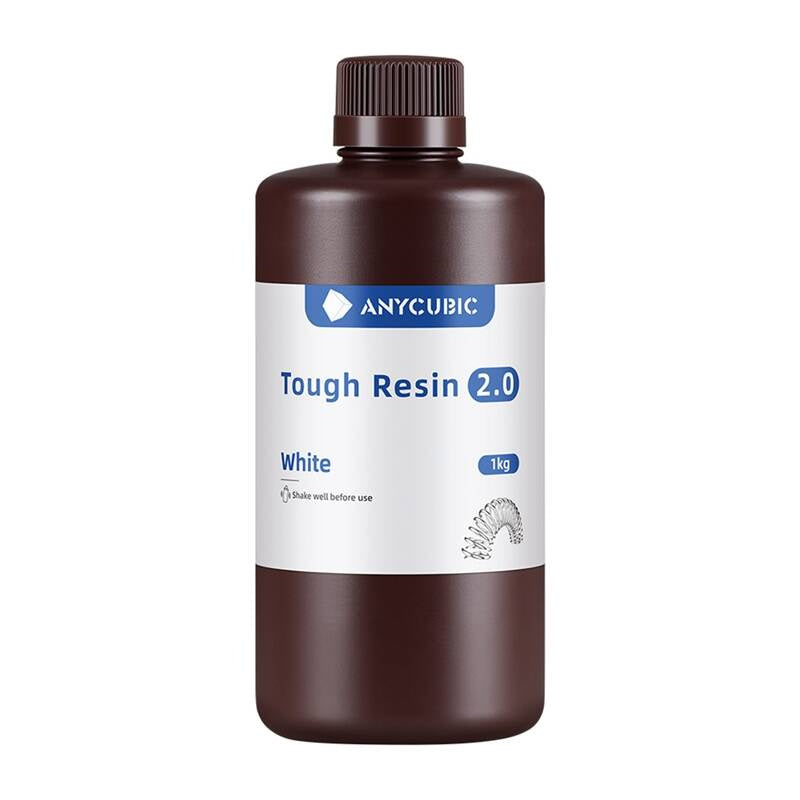 Anycubic Tough Resin 2.0  -  Hvid, 1 Kg 3d-printer Resin - Geekd.dk