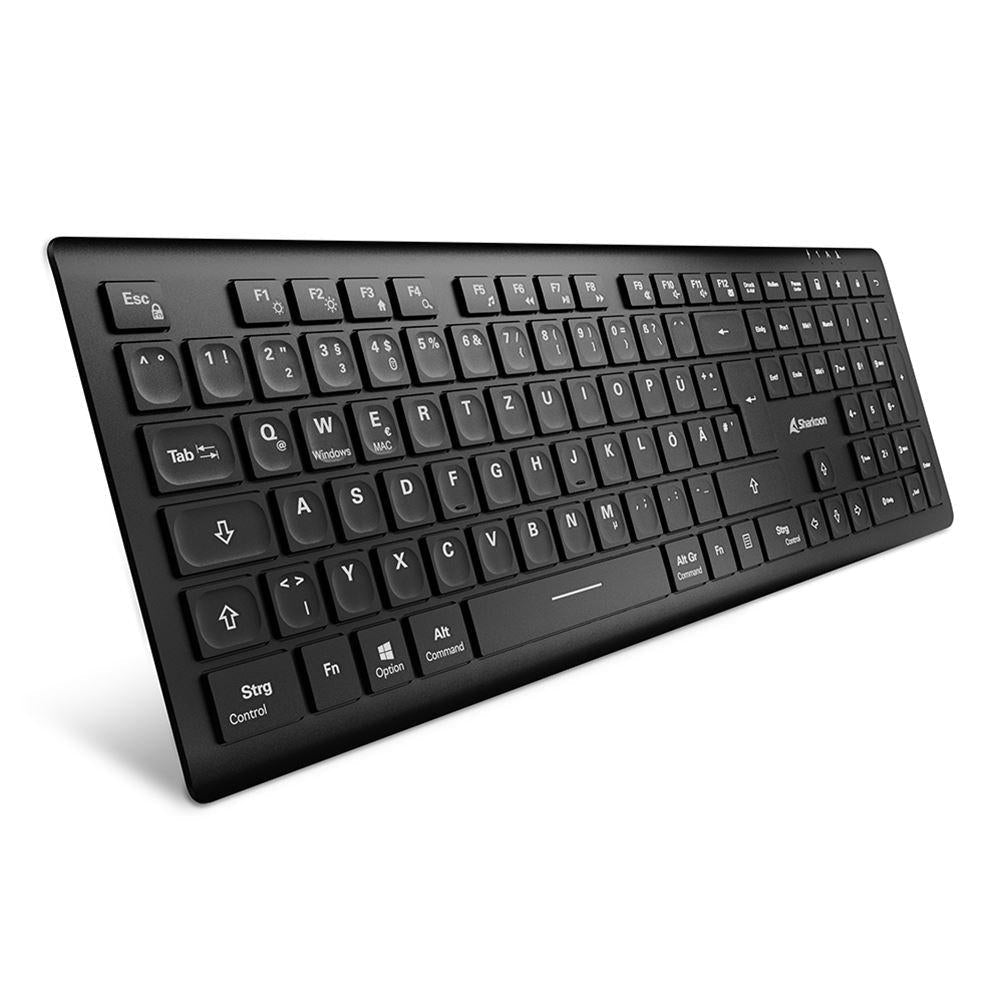 Sharkoon Officepal K30w Trådløst Tastatur  -  Sort, Tysk Layout - Geekd.dk