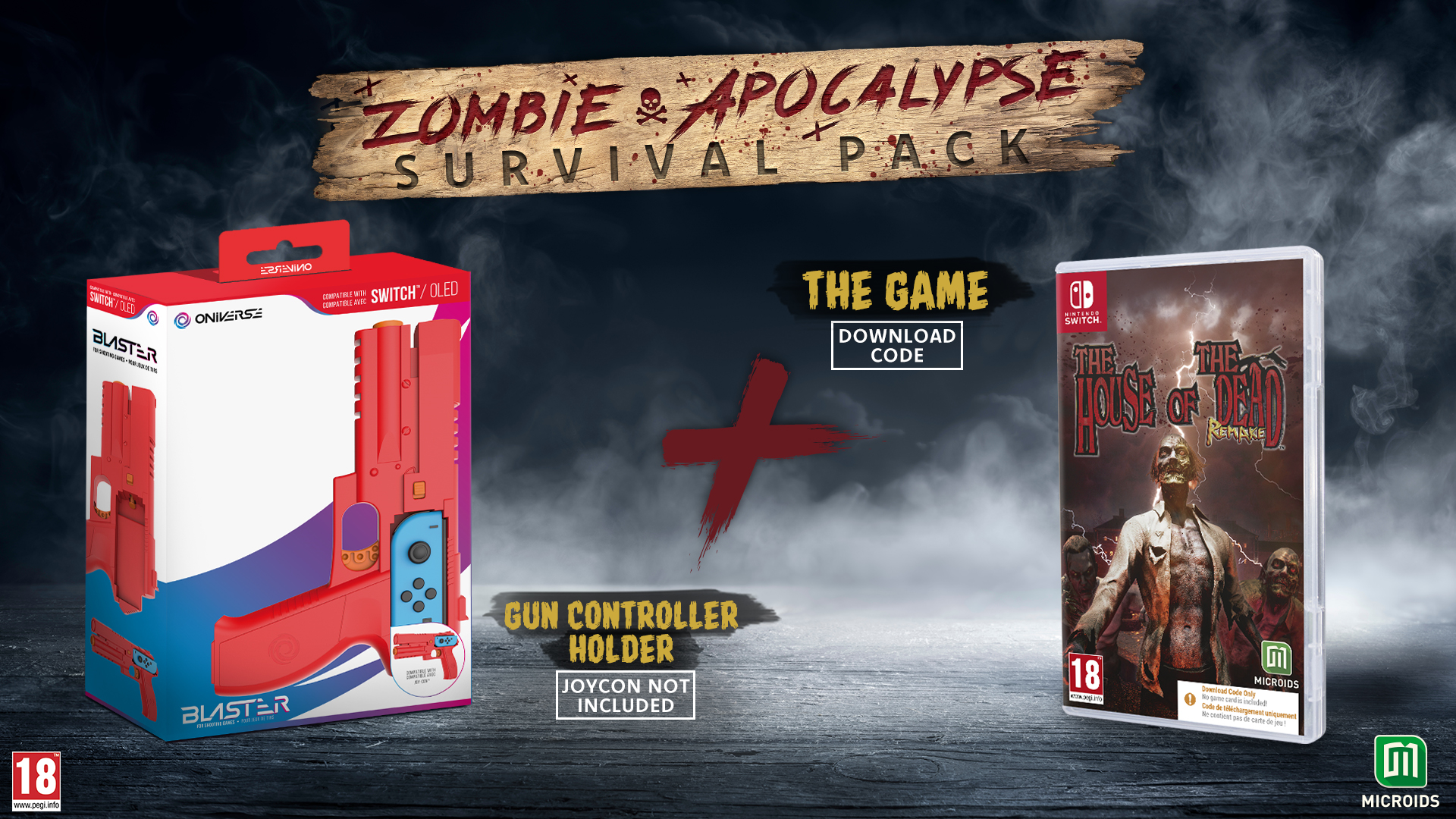 Zombie Survival Pack: The House Of The Dead Remake & Blaster (code In A Box)  -  Nintendo Switch Nintendo Switch Spil - Geekd.dk
