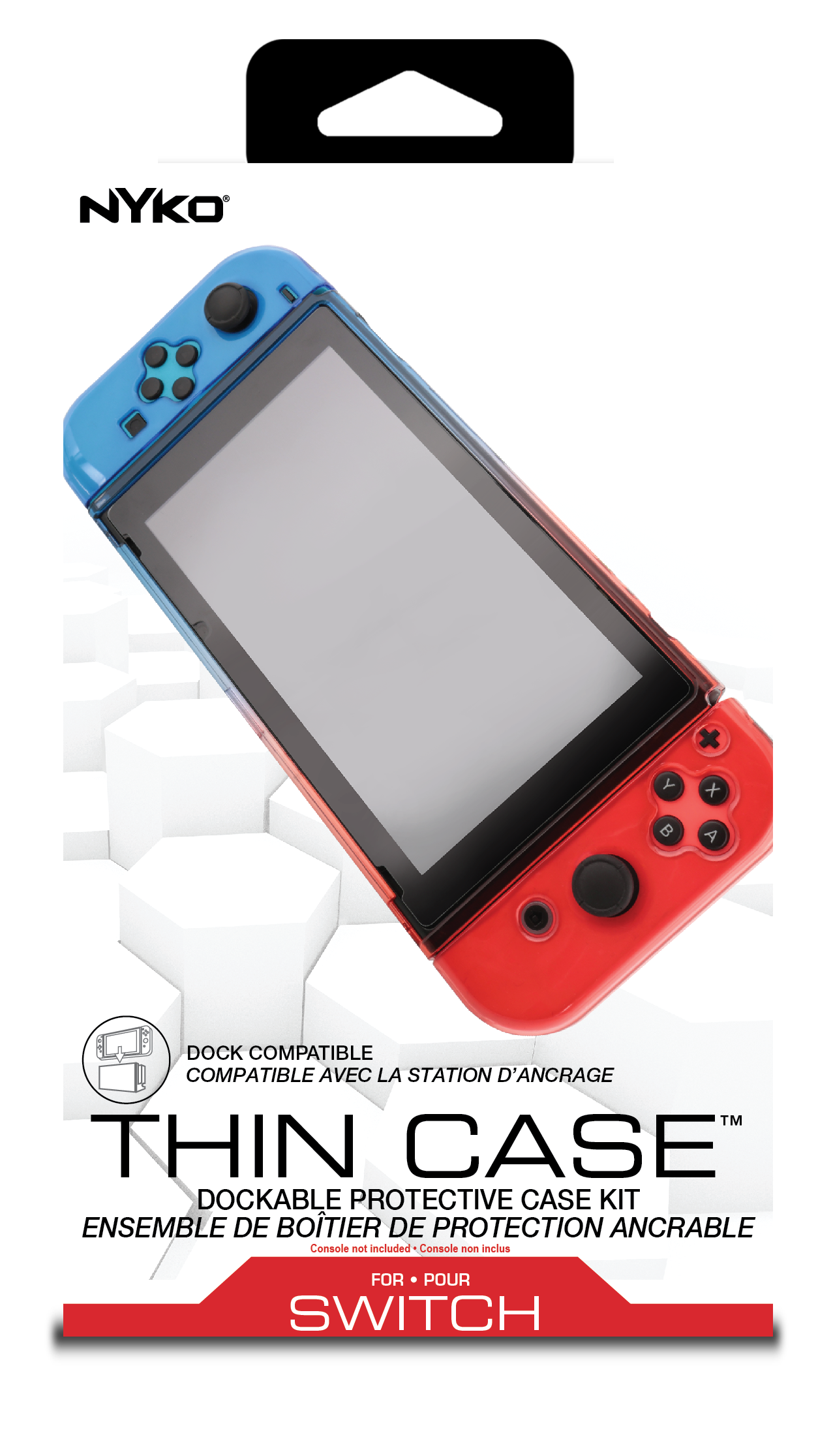 Nyko Thin Case Til Nintendo Switch  -  Rød/blå Konsol Cover - Geekd.dk