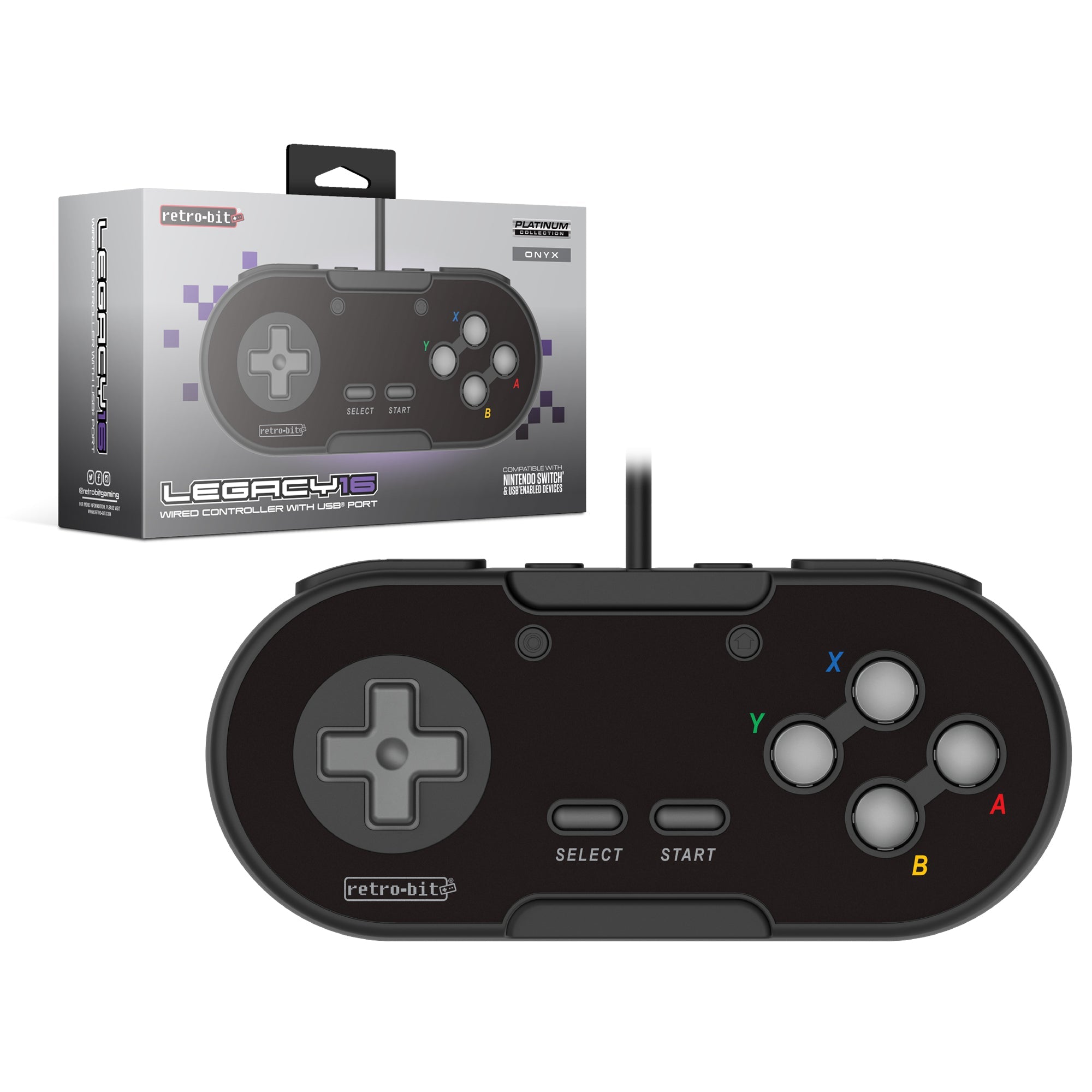 Retro-bit Legacy16 Usb  -  Sort Controller - Geekd.dk