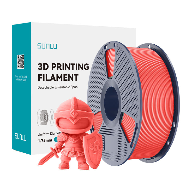 Sunlu Pla+ Filament  -  Cherry, 1,75 Mm, 1 Kg - Geekd.dk