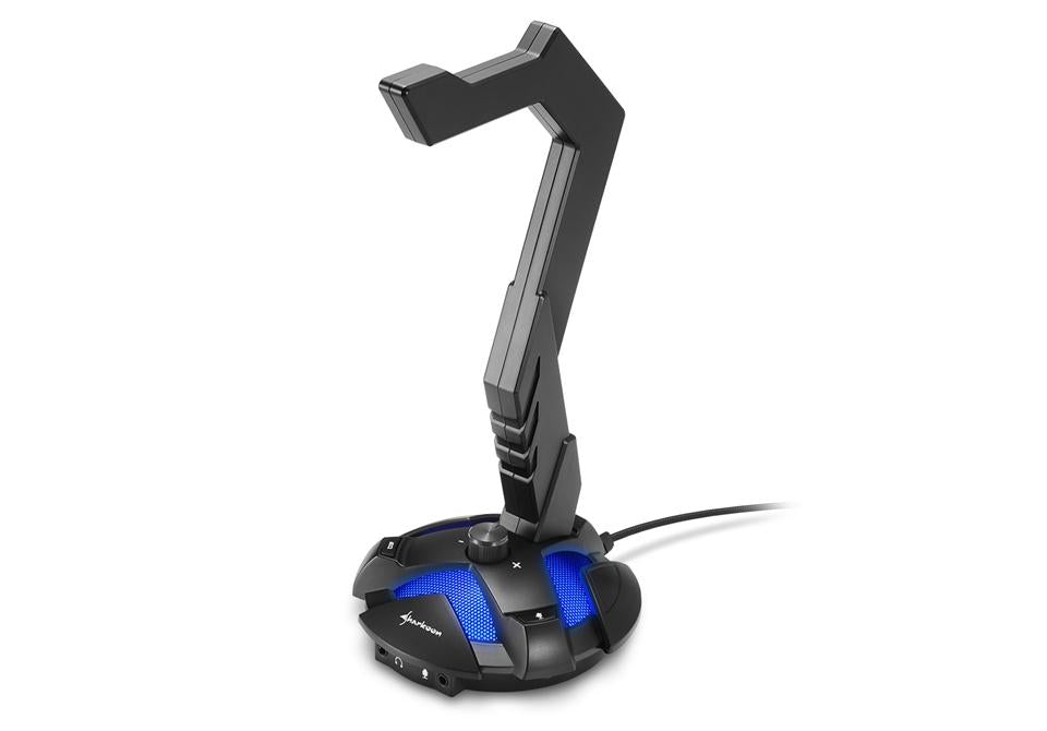 Sharkoon X-rest 7.1 Headsetstander Med Usb-lydkort Headset Stander - Geekd.dk
