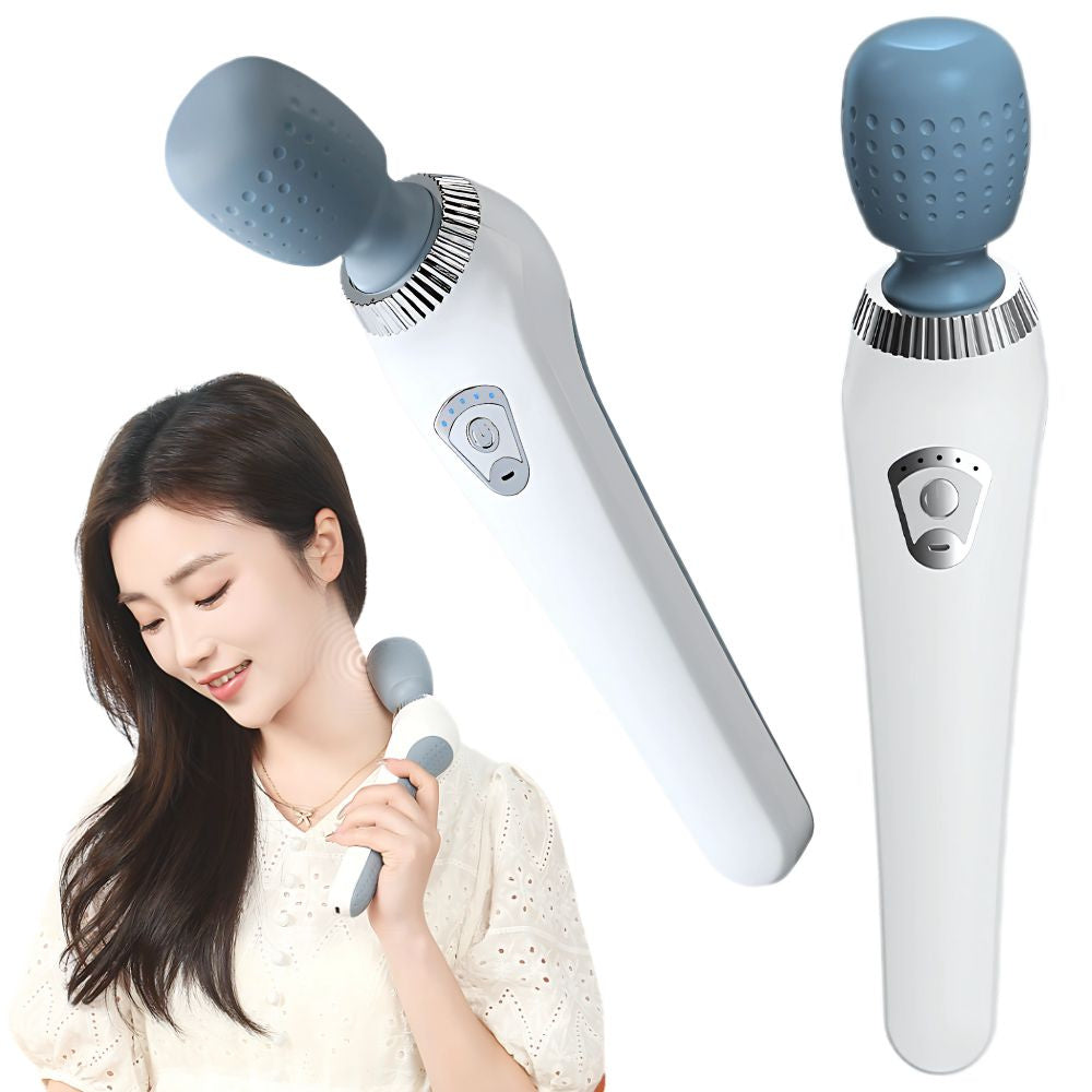 Elektrisk Håndholdt Massageapparat Med 5 Intensiteter  Genopladelig Muskelmassager Til Nakke, Ryg, Skuldre Og Ben